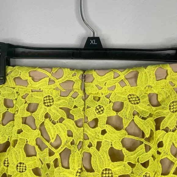 Lovers + Friends Yellow Floral Crochet Lace Skirt - Picture 6 of 8